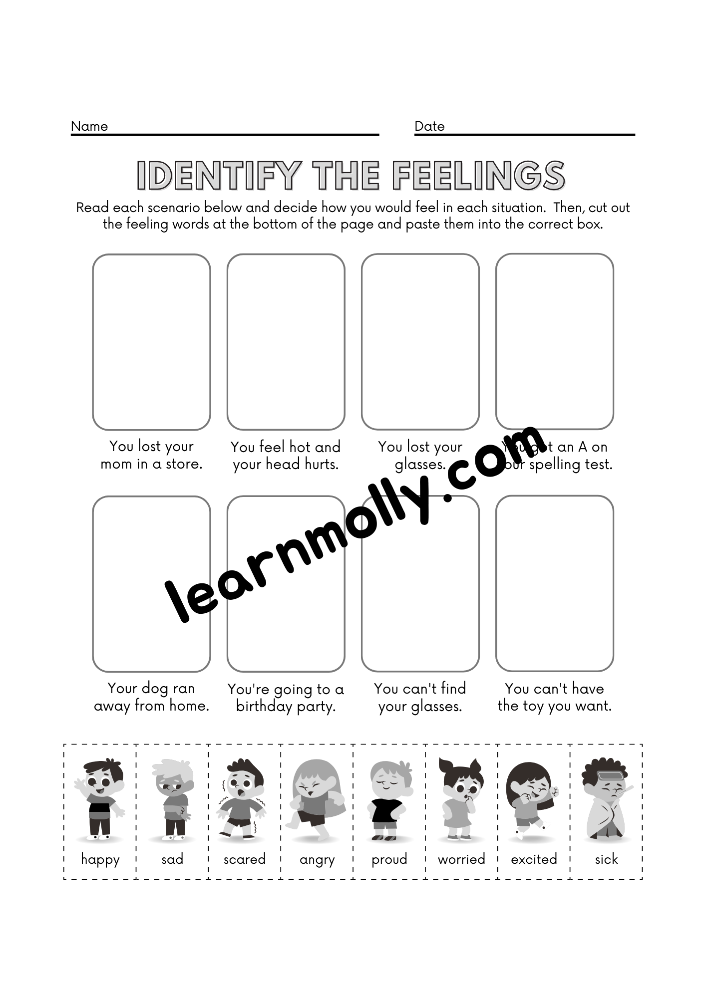 Know your Feelings Worksheet