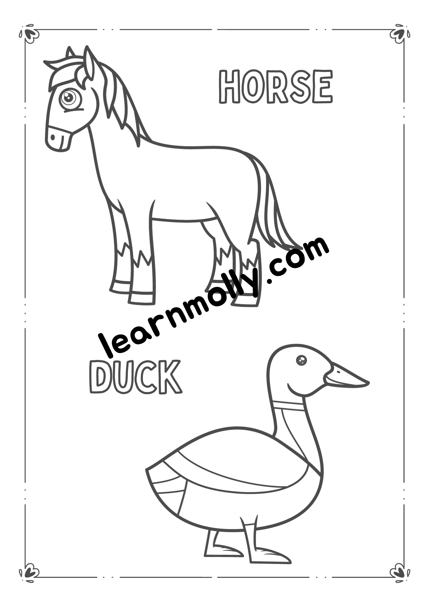 Farm Animal Colouring Book
