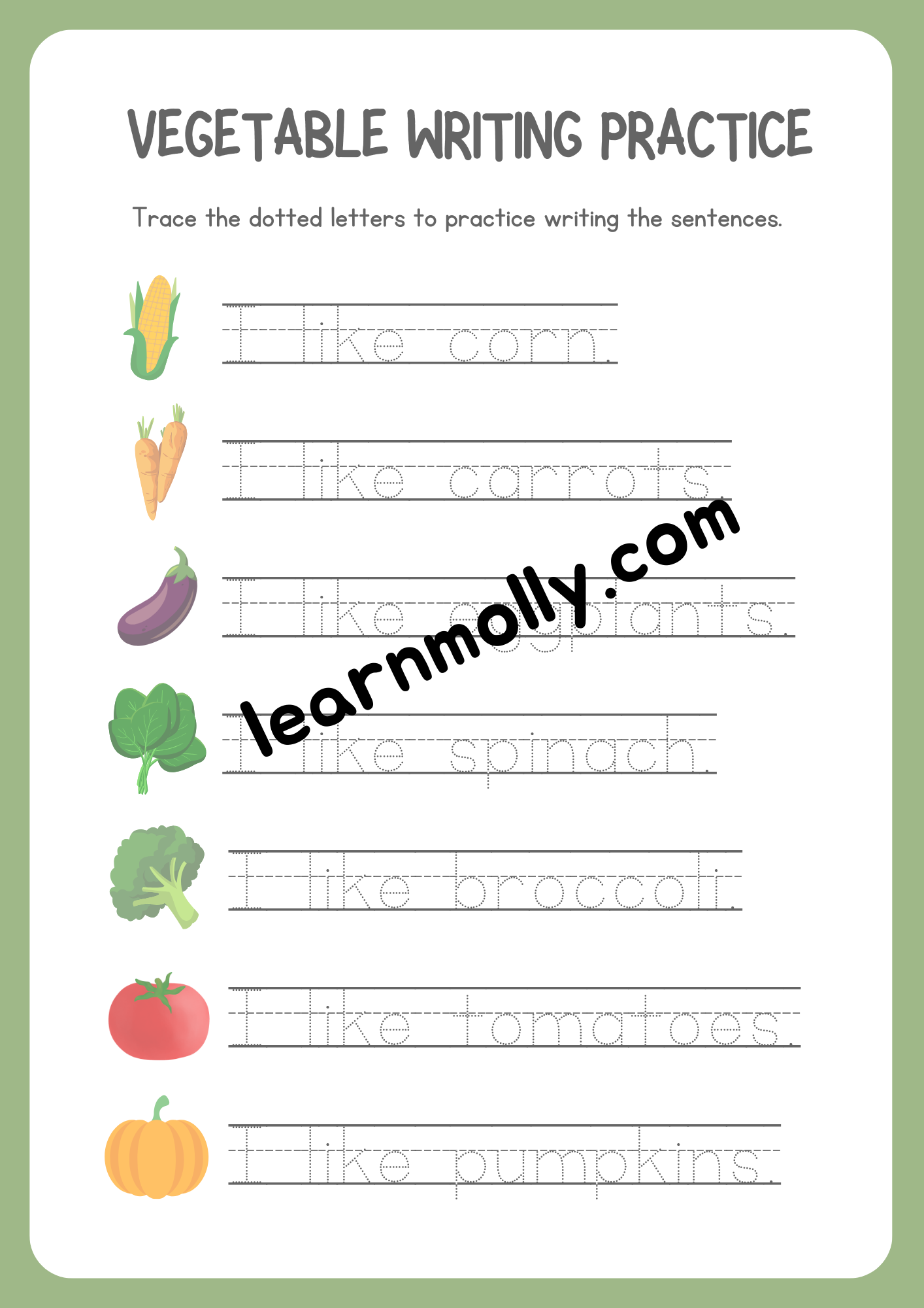 Grade 1 Writing Practise Worksheets