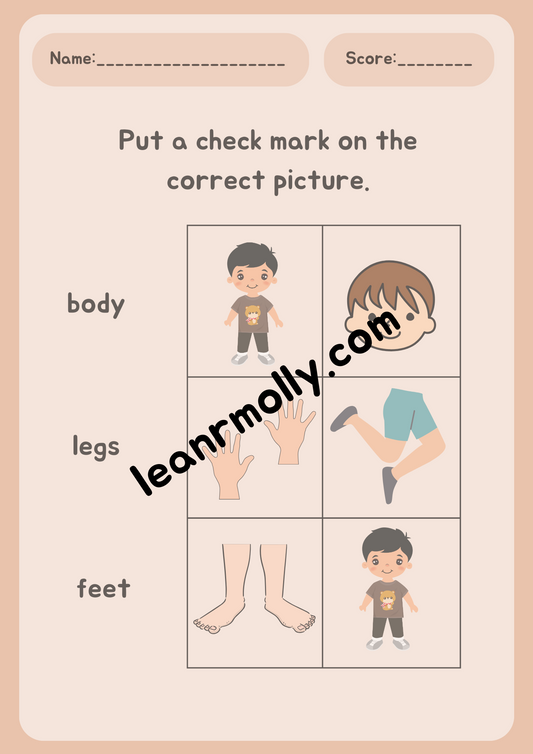 Parts of the Body- Choose the correct Part
