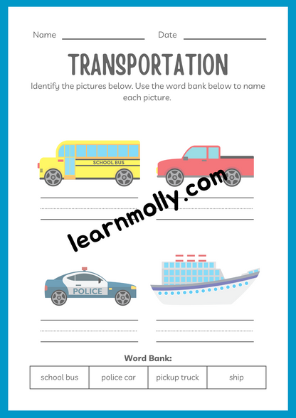 Activity Workbook- Transportation