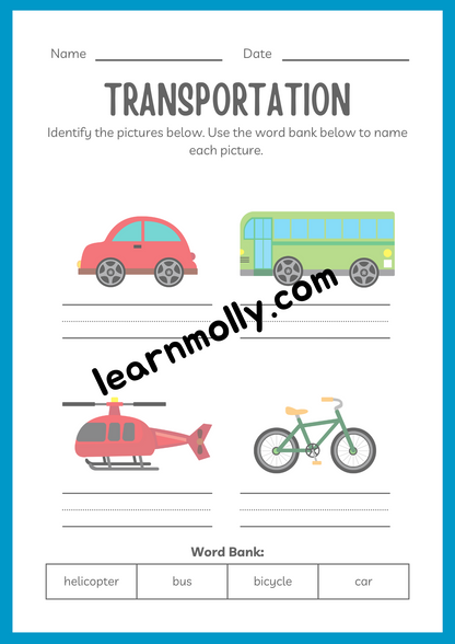 Activity Workbook- Transportation