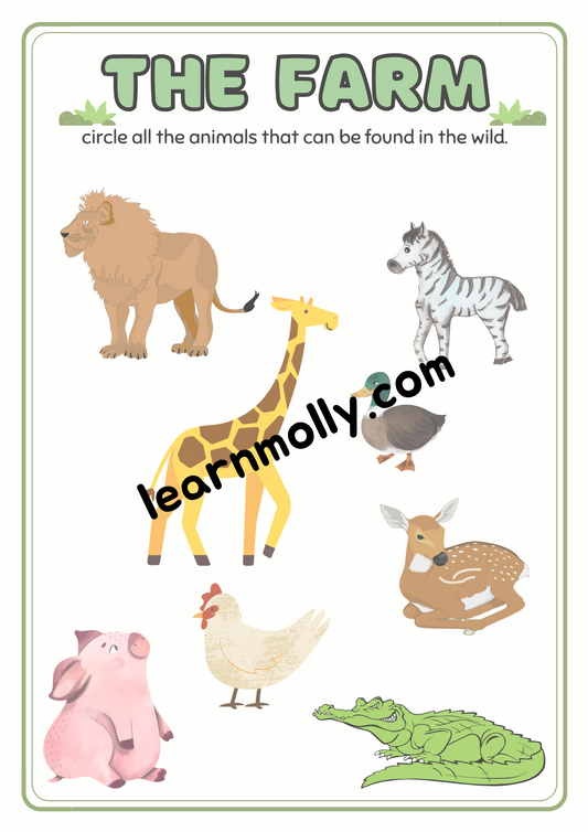 Farm Animal Worksheet