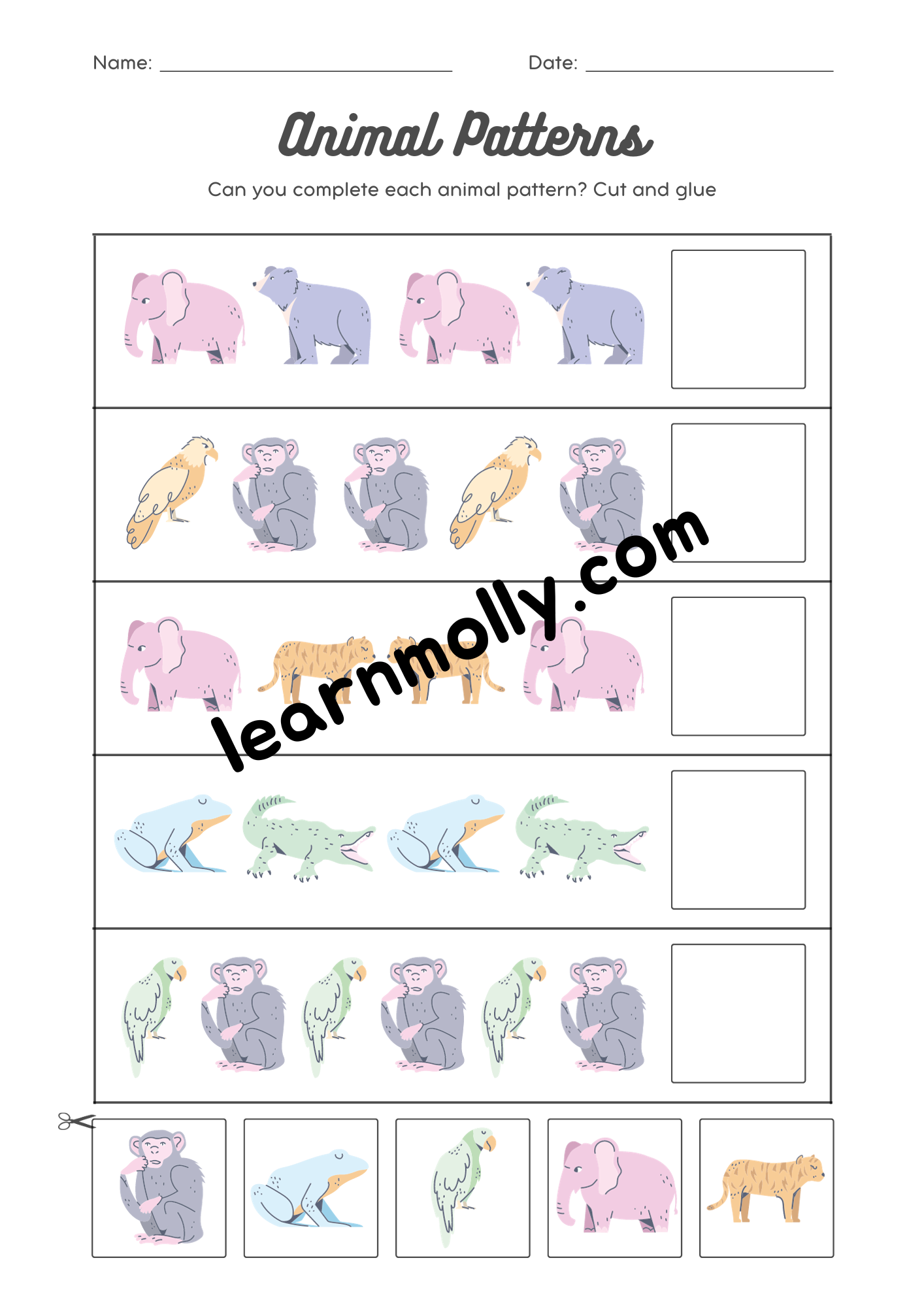 Fun worksheets- Pattern