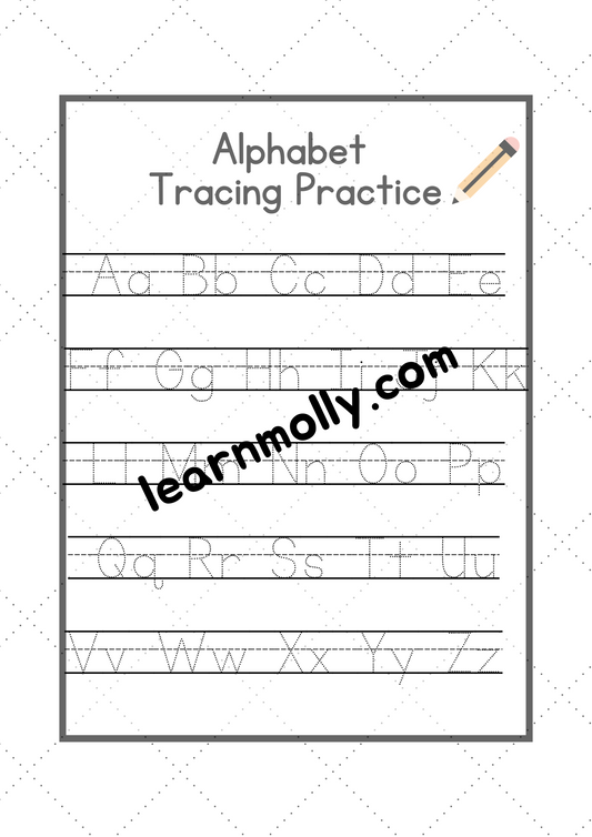 Alphabet Tracing Worksheet- All in One