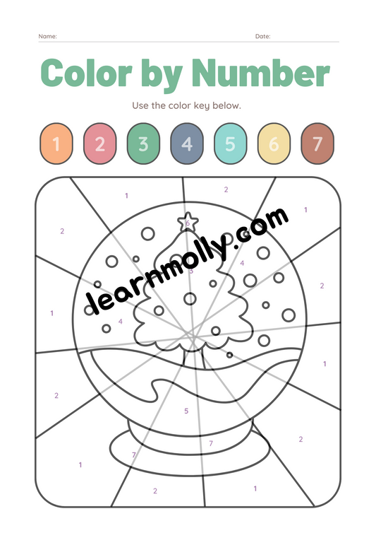 Colour by Number Worksheets