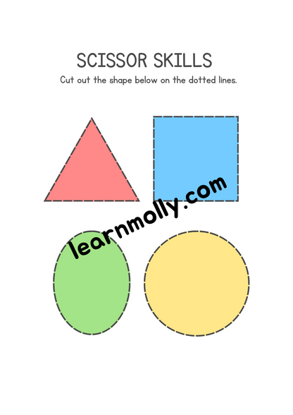 Scissor Skill Worksheet- Shapes