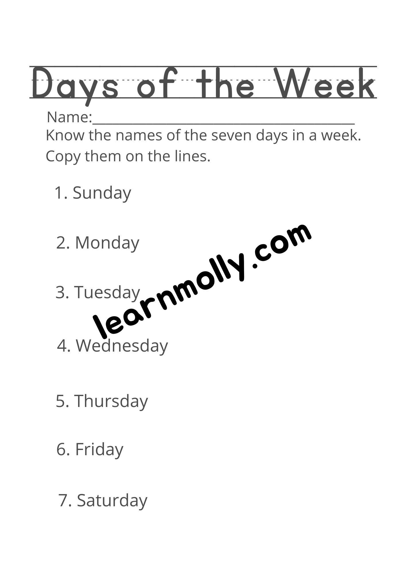 Days of the Week