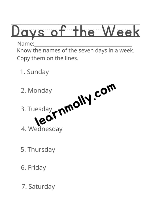 Days of the Week