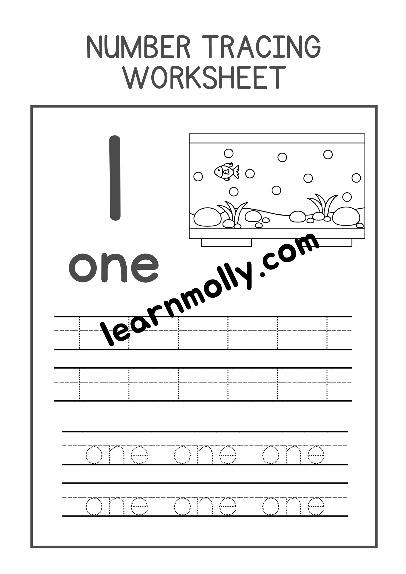 Number and Number Names Tracing Worksheets