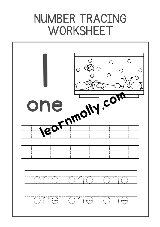 Number and Number Names Tracing Worksheets