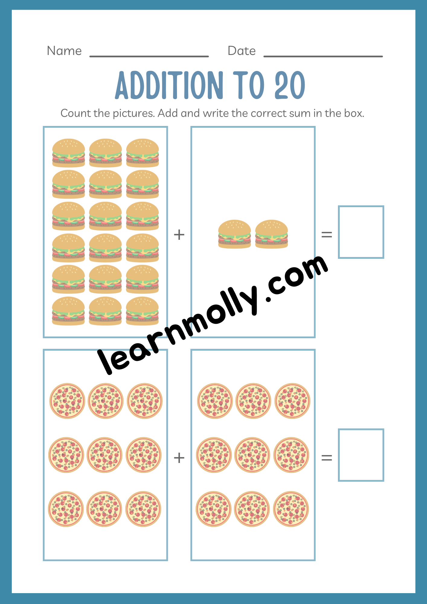 Kindergarten Addition Workbook