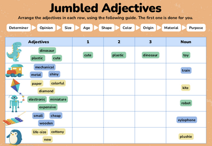 Learn Adjectives Worksheet