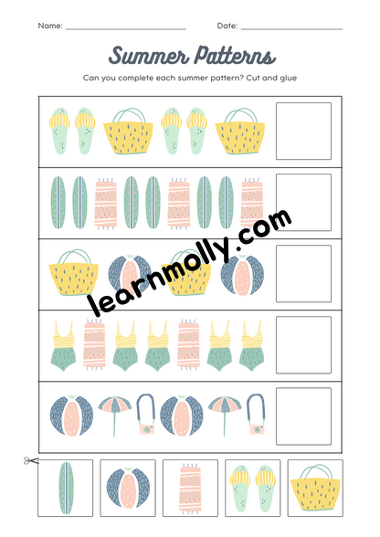 Fun worksheets- Pattern