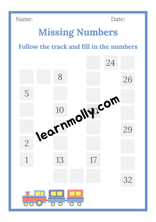 Missing Number Worksheet