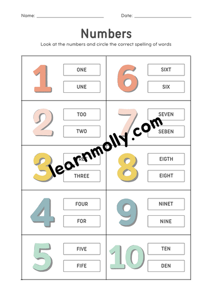 Simple Maths Worksheets